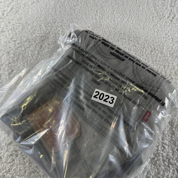 Y2K Levi 514 Slim Straight Light Gray Grey Stone Wash 29x30 Denim Jeans Pants - Picture 12 of 12